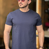 Camiseta Texturizada Azul Escuro Acostamento
