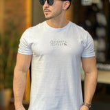 Camiseta Textura Branca com Logo Acostamento