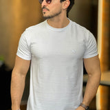 Camiseta Texturizada Branca Acostamento